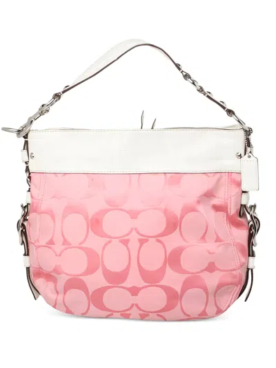Pre-owned Coach Vintage Signature Canvas Logo-print Shoulder Bag