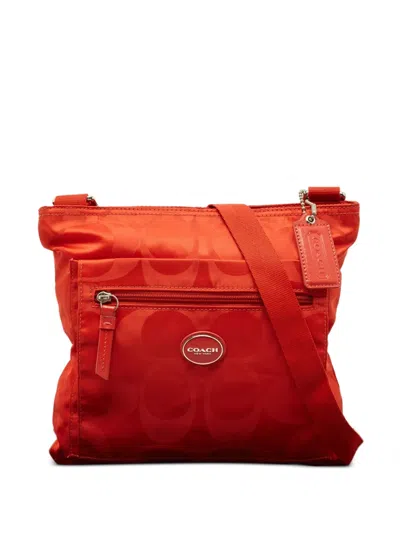 Pre-owned Coach Vintage Signature Cross Body Bag In Orange