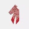 Coach Vintage Signature Print Silk Skinny Scarf In Ruby