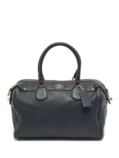 Pre-owned Coach Vintage Small Bennett Leather Satchel Bag In Blue