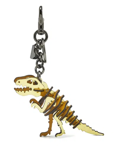 Pre-owned Coach Vintage Small Rexy Bag Charm In Gold