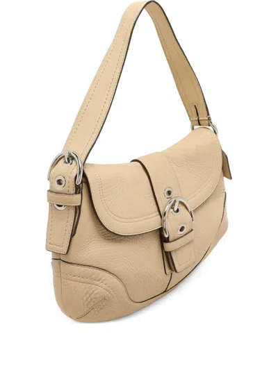 Pre-owned Coach Vintage Soho Leather Shoulder Bag In Neutral