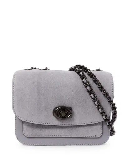 Pre-owned Coach Vintage Suede Shoulder Bag In Gray