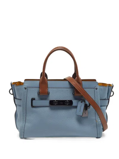 Pre-owned Coach Vintage Swagger 27 Tote Bag In Blue
