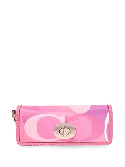 Pre-owned Coach Vintage Turn-lock Clutch Bag In Pink