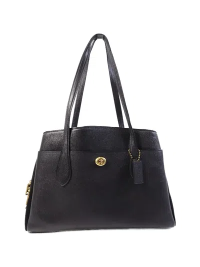 Pre-owned Coach Vintage Turn-lock Shoulder Bag In Black