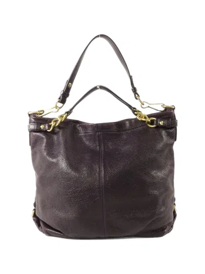 Pre-owned Coach Vintage Two-way Logo-patch Tote Bag In Purple