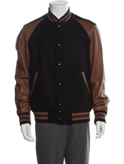 Pre-owned Coach Vintage Wool Varsity Jacket In Black