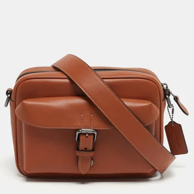 Pre-owned Coach Warner Brown Leather Crossbody Bag