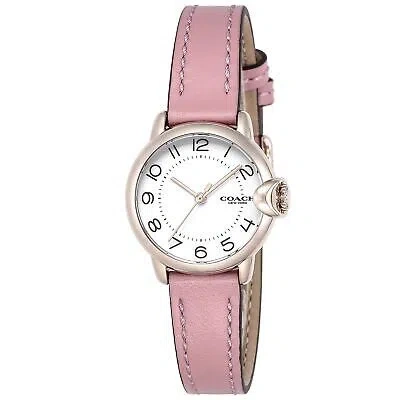 Pre-owned Coach Watch Arden White Dial Stainless Steel Quartz 28mm Watch 14503615 Rad 697 In White/pink
