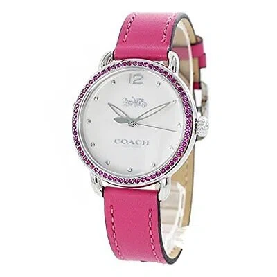 Pre-owned Coach [] Watch Delancey 36mm Pink Stone Leather Strap 14502879 Women's