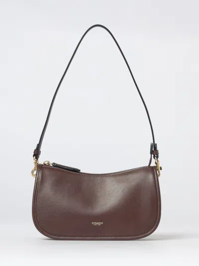Coach Waverly Shoulder Bag With Embossed Logo In Brown