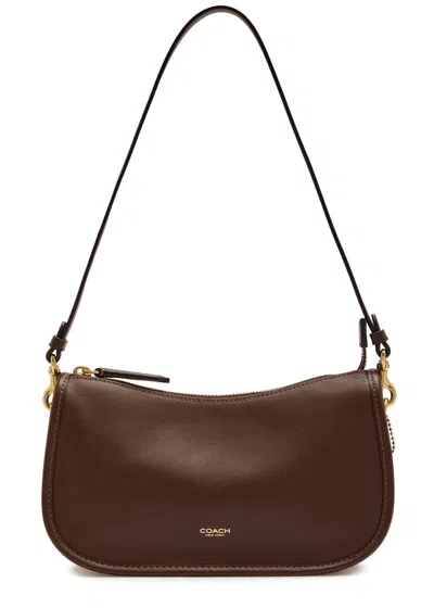 Coach Waverly Leather Shoulder Bag In Brown