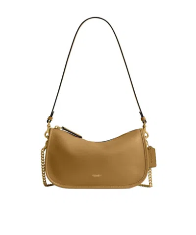 Coach Waverly Leather Shoulder Bag In Brown