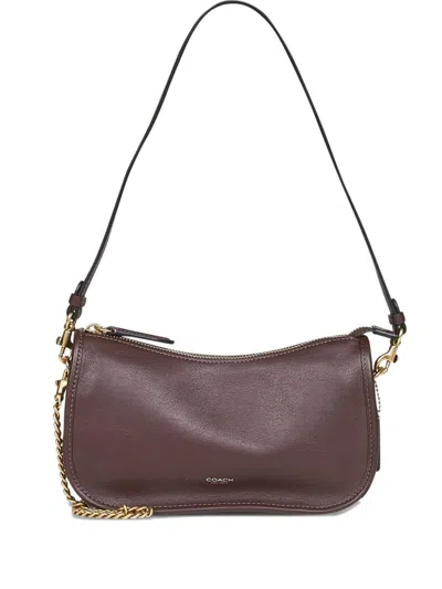 Coach Waverly Shoulder Bag With Embossed Logo In Brown
