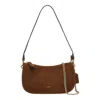 Coach Suede Shoulder Bag Chain Detail In Brown