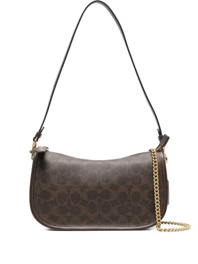 Coach Waverly Signature Canvas Shoulder Bag In Brown
