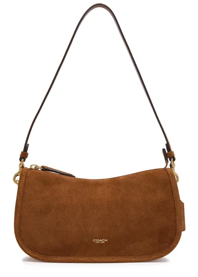 Coach Waverly Suede Cross-body Bag In Brown