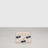 Coach Wavy Card Case In Topia Leather With Cherry Print In Neutral