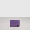 Coach Wavy Card Case In Croc Embossed Topia Leather In Purple