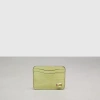 Coach Wavy Card Case In Croc Embossed Topia Leather In Green