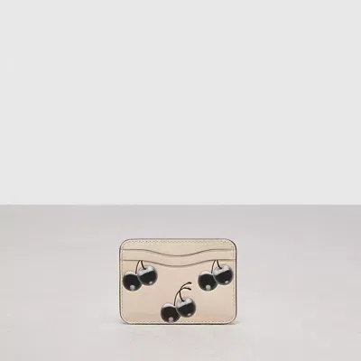 Coach Wavy Kartenetui Aus Regenerativem Leder Mit Kirsch-print In Black