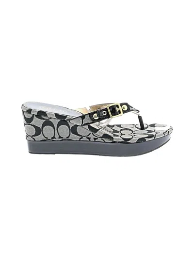Pre-owned Coach Wedges In Black
