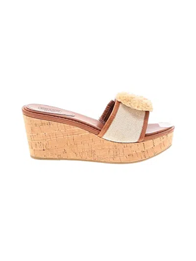 Pre-owned Coach Wedges In Brown