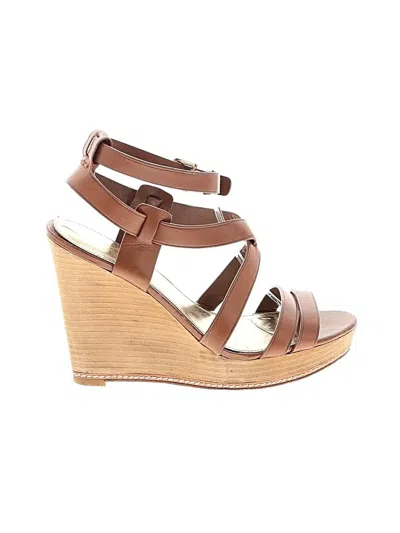 Pre-owned Coach Wedges In Brown