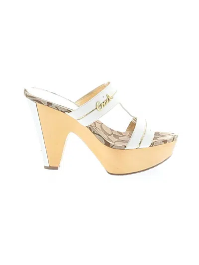 Pre-owned Coach Wedges In Ivory