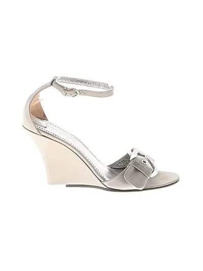 Pre-owned Coach Wedges In Silver