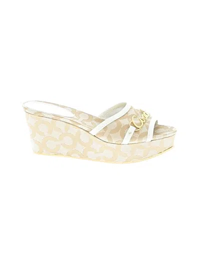 Pre-owned Coach Wedges In Tan