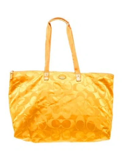 Pre-owned Coach Weekender Bag In Yellow