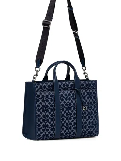 Coach Wesley Monogram Tote Bag In Blue