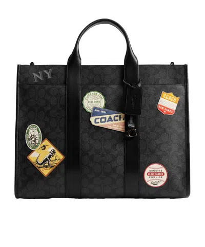 Coach Wesley Signature Badge Tote Bag
