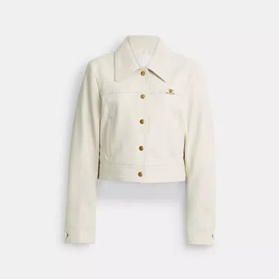 Coach Heritage C Shrunken Jacket In White
