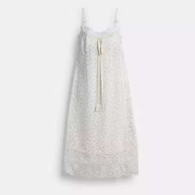 Coach Floral Lace Dress In White