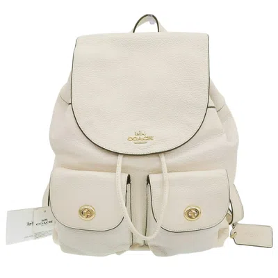 Pre-owned Coach White Leather Backpack ()