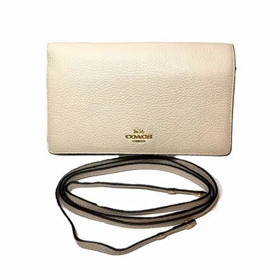 Pre-owned Coach White Leather Chain/shoulder Wallet ()