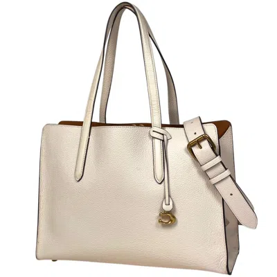 Pre-owned Coach White Leather Shoulder Bag Tote Bag ()