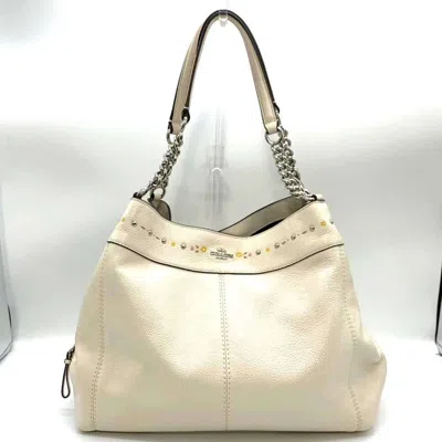Pre-owned Coach White Leather Tote Bag ()