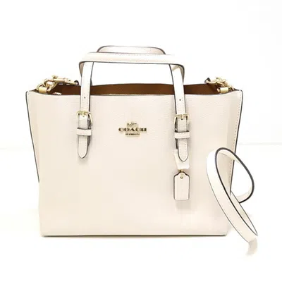 Pre-owned Coach White Leather Tote Bag ()