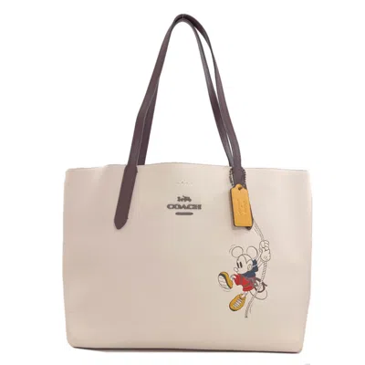 Pre-owned Coach White Leather Tote Bag ()