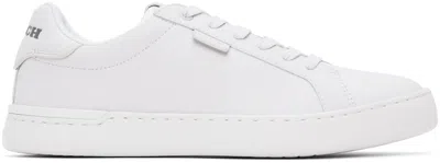 Coach White Lowline Sneakers In Optic White