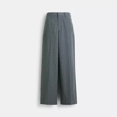 Coach Wide Leg Patterned Trousers In Grey Multi