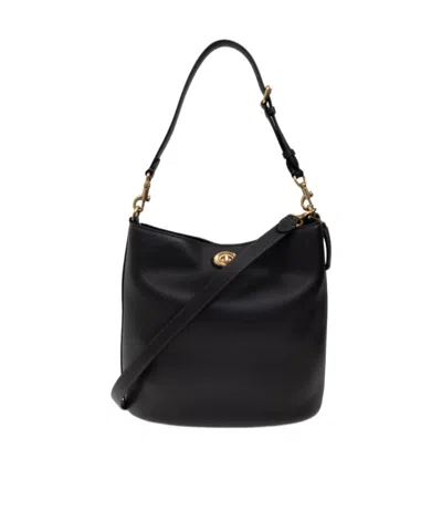 Coach Willow B Logo Detailed Tote Bag In Black