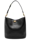 Coach Willow Soft Leather Bucket Bag In Black