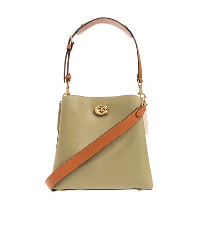 Coach Willow Leather Bucket Bag In Nude