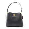 Coach Willow Leather Shoulder Bag Black In Black