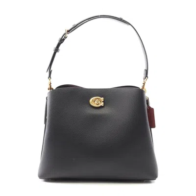 Coach Willow Leather Shoulder Bag Black